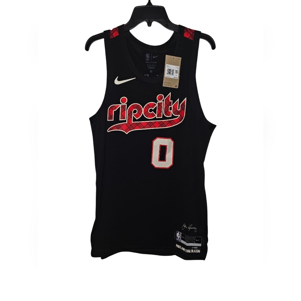 Nike NBA Trailblazers Damian Lillard City Edition Jersey DX8774-010 Size 44 M